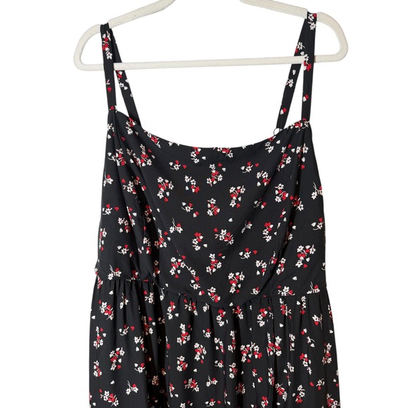 NWT Torrid‎ Challis Plus Size Black Floral Square Neck Tea Length Midi Dress 3X - Picture 4 of 9